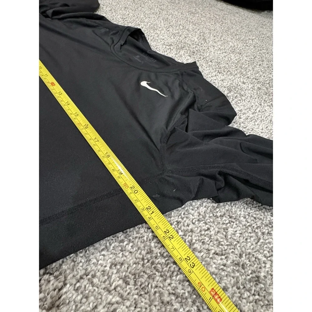 Nike Dri-FIT Fitted Long Sleeve Training Shirt Mens Large Black Crew Neck Swoosh - Picture 6 of 6